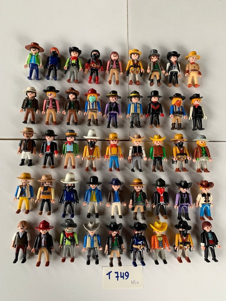 PLAYMOBIL T749: SUPERLOT 45 COWBOYS, Losse onderdelen, Ophalen of Verzenden, Zo goed als nieuw, Country
