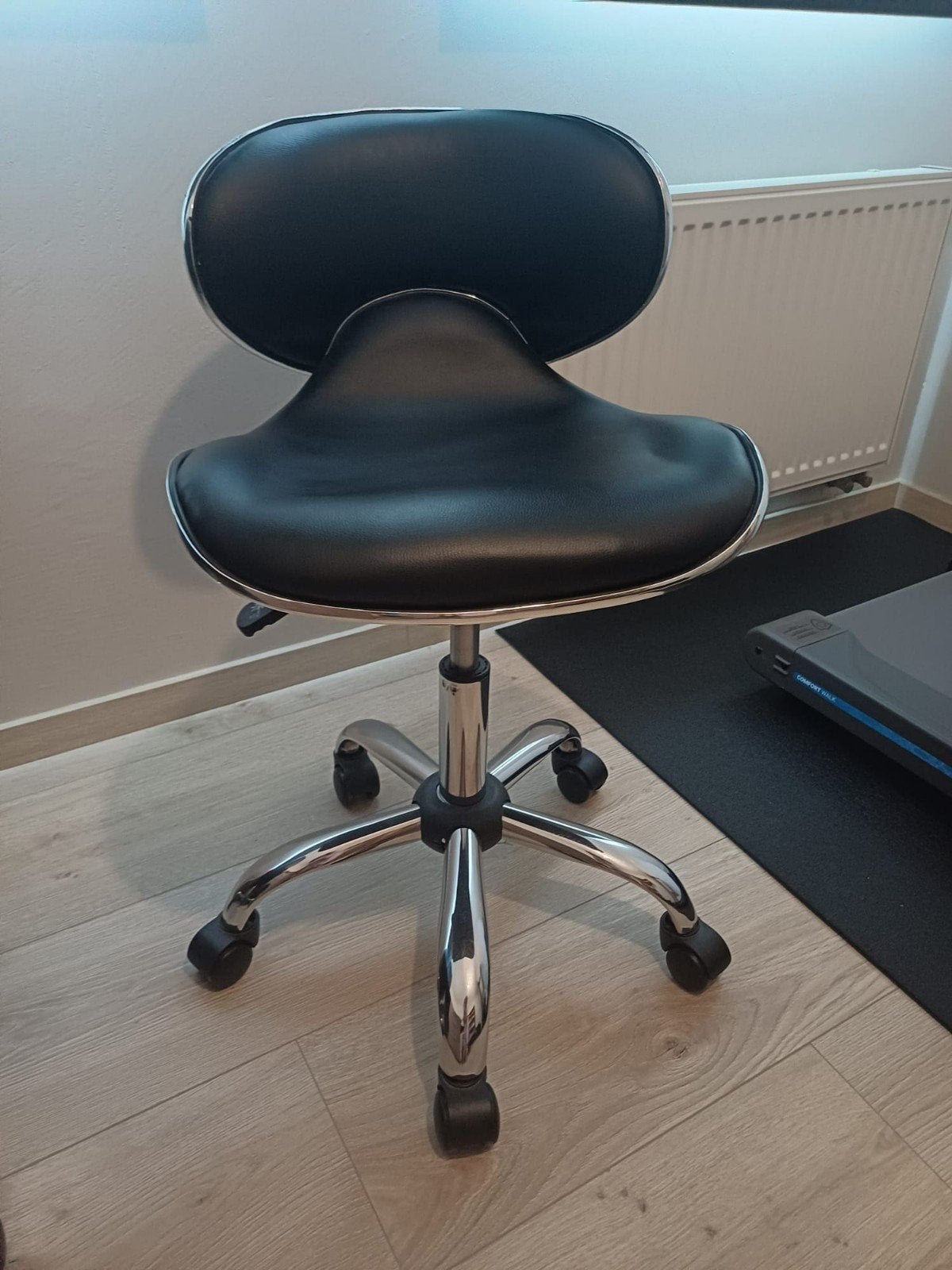 Kapperstoel, Ophalen, Gebruikt, Zwart, Leer