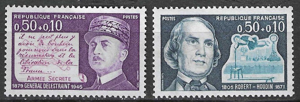 Frankrijk 1971 - Yvert 1689-1690 - Bekende Personen (PF), Verzenden, Postfris