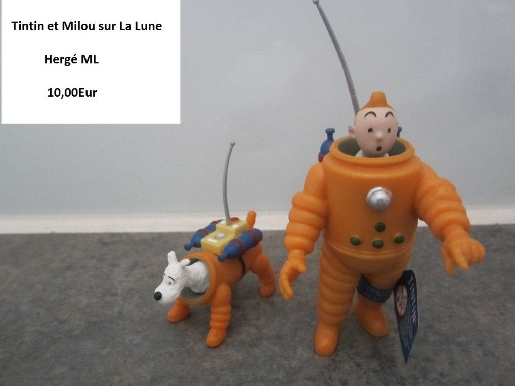 Tintin, Milou et Haddock sur la Lune, Collections, Enlèvement ou Envoi, Tintin, Comme neuf, Statue ou Figurine