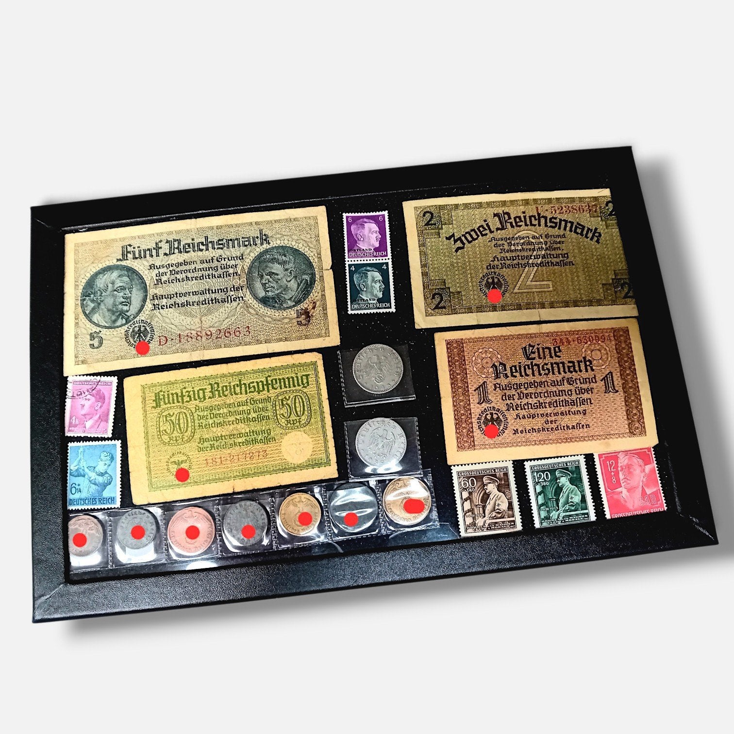 WO2 Luxe Opbergdoos - Complete Biljetten & 9 Munten, Postzegels en Munten, Ophalen of Verzenden, Munten en Bankbiljetten