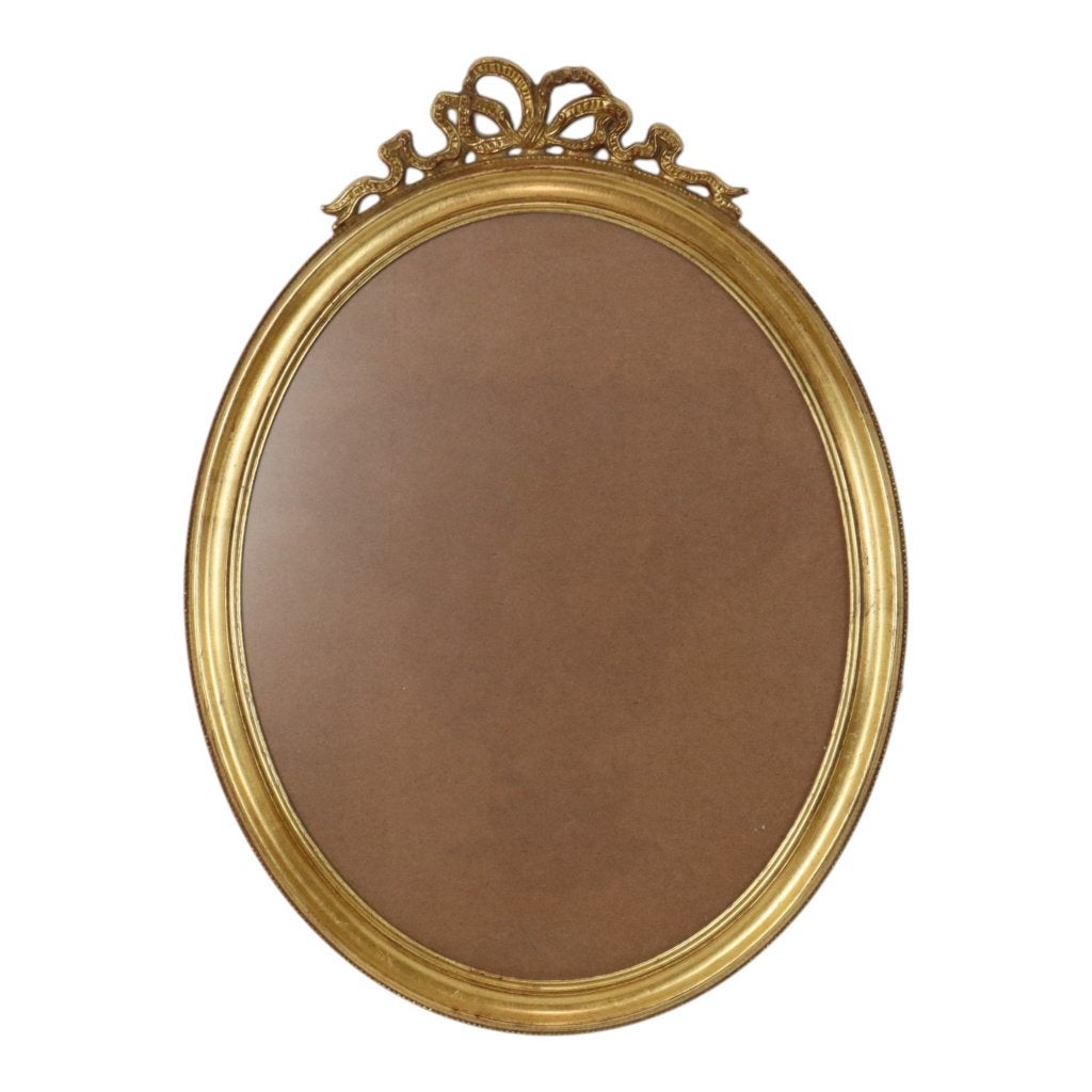 Klassieke Ovale Gouden Lijst met Strikornament 63cm, Kunststof, Gebruikt, Ophalen of Verzenden, 46 cm