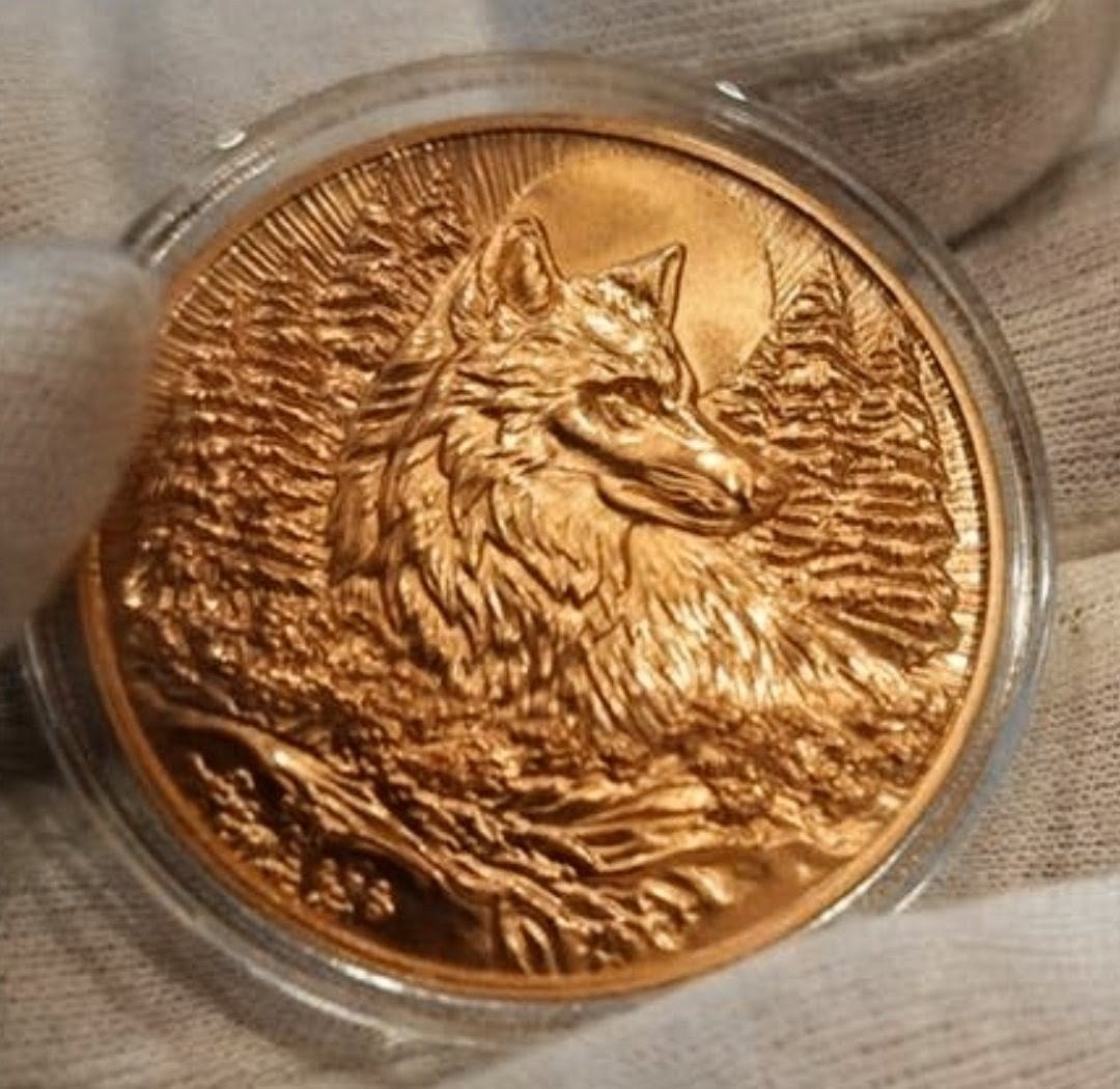 Superbe pièce de 1 oz en cuivre « Wolf », Enlèvement ou Envoi, Cuivre