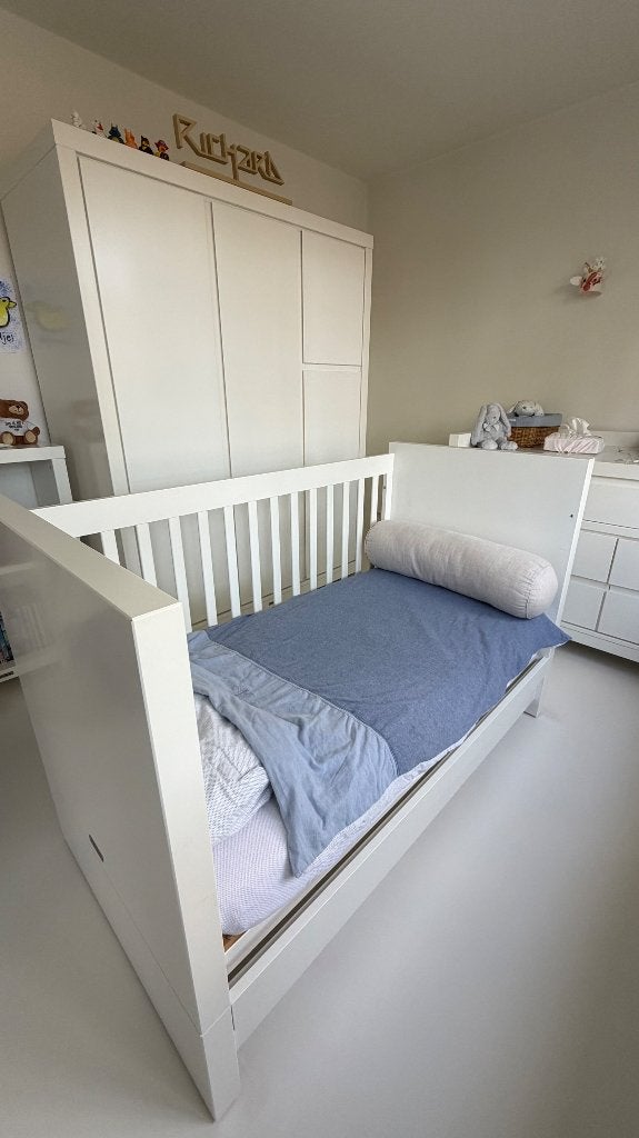 Théophile & Patachou Kinderbed + matras en Beddengoed, Matelas, 70 à 85 cm, Comme neuf, Enlèvement