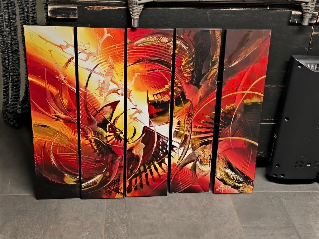 Schilderij wandpaneel 5 delig, Enlèvement