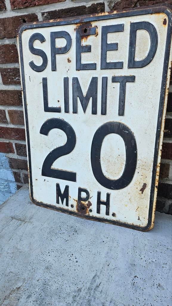 Amerikaans Speed limit bord jaren 40-50, Verzamelen, Ophalen, Reclamebord