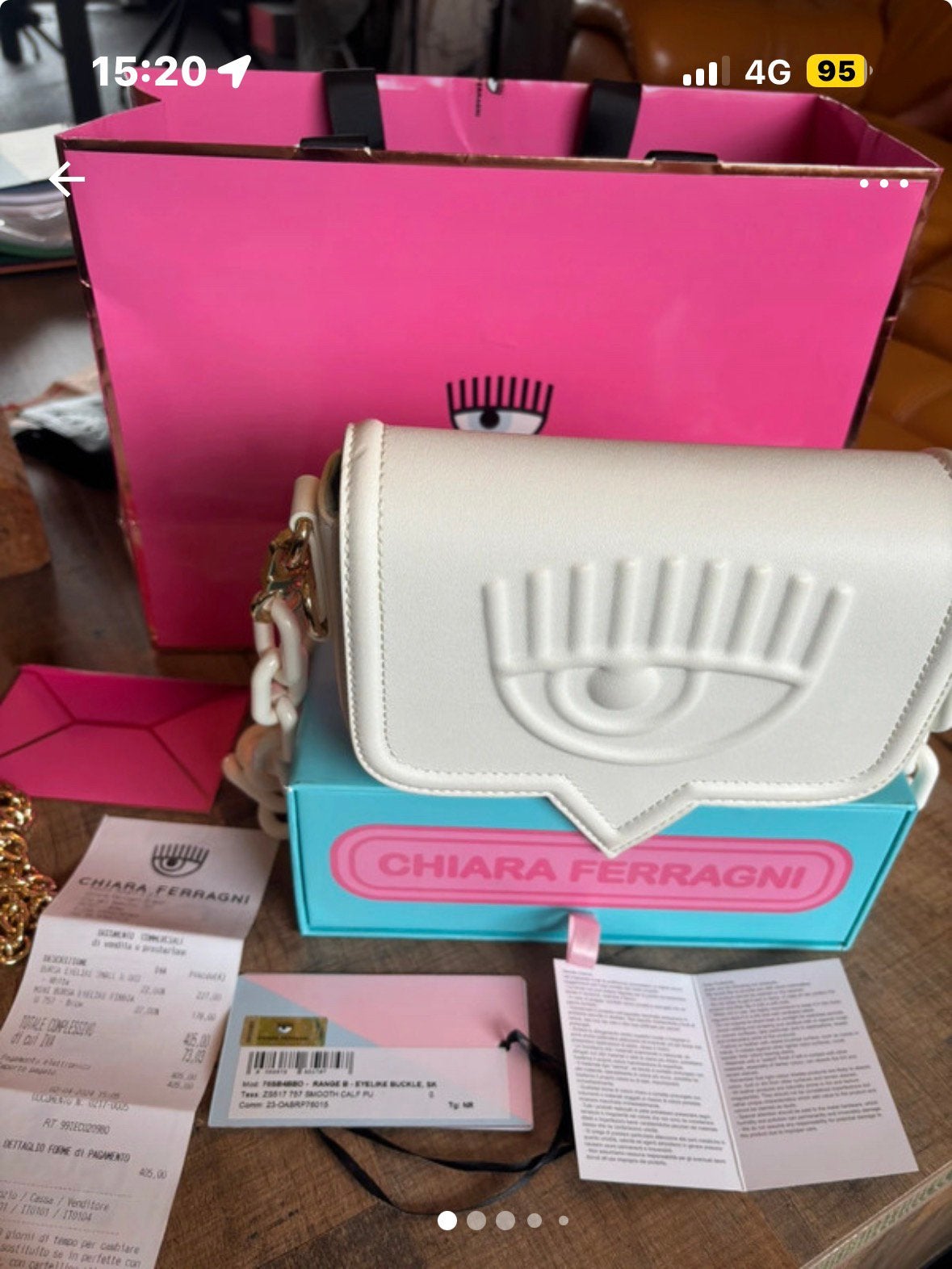 Chiara Ferragni Eyelike /Handtas Wit (Inclusief Doos & Bon!), Ophalen of Verzenden, Zo goed als nieuw, Wit, Handtas