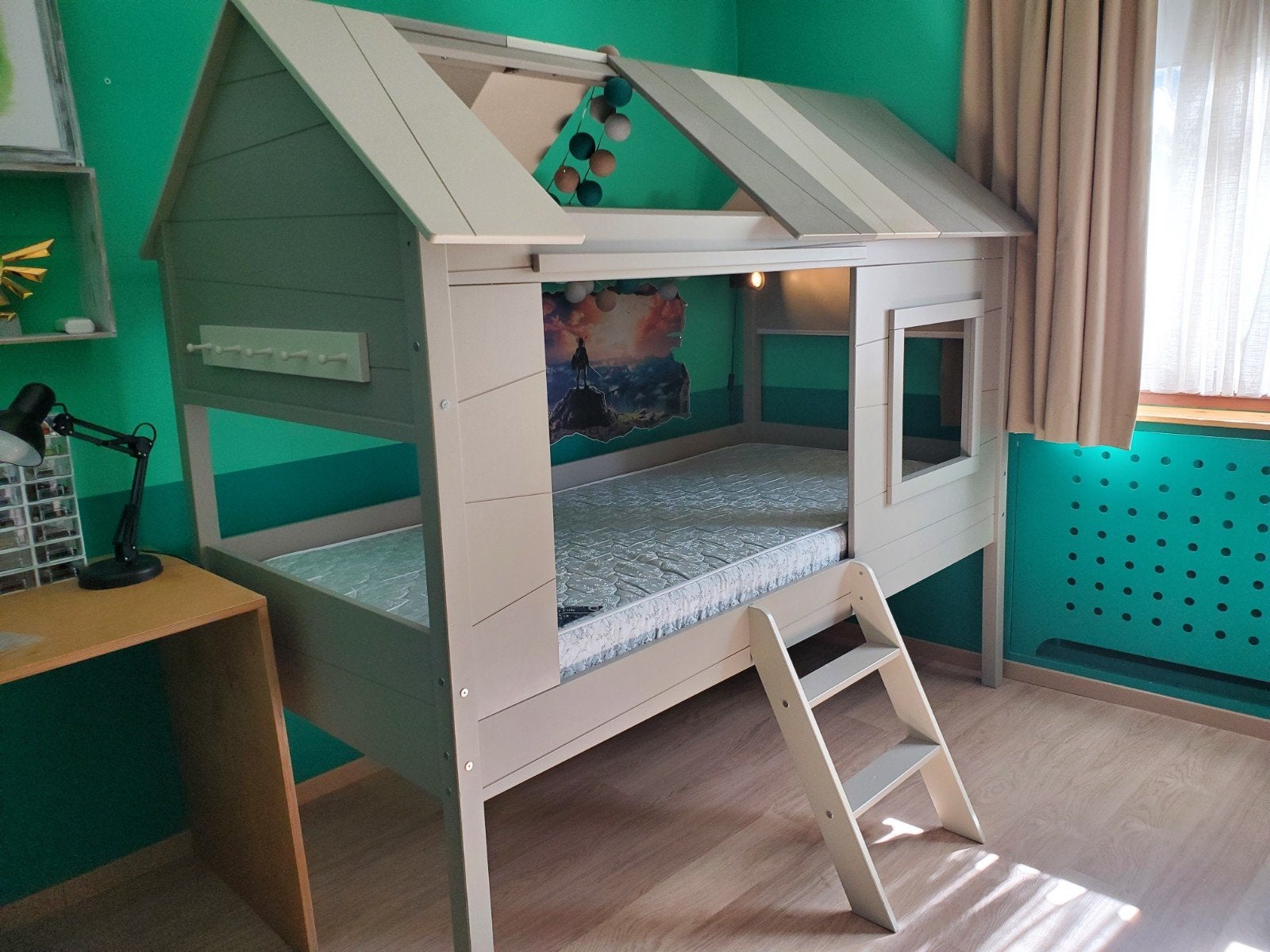 Lit cabane enfant Vipack 90x200, Enfants & Bébés, 85 à 100 cm, Sommier à lattes, Enlèvement, 180 cm ou plus