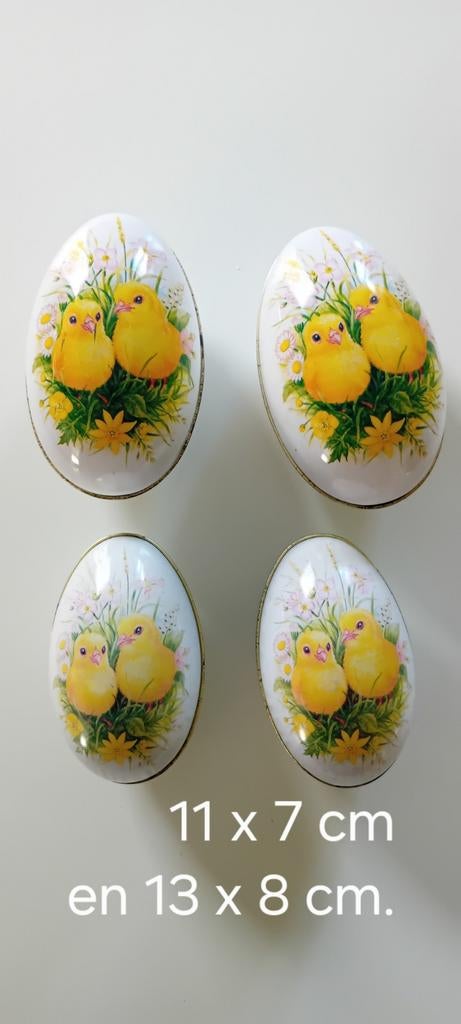 4 Brocante blikken paaseieren, Ophalen