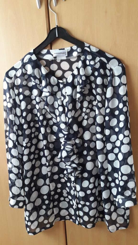 Fijne bloes met slabber merk Sommermann, 42, als nieuw, Kleding | Dames, Ophalen of Verzenden, Wit