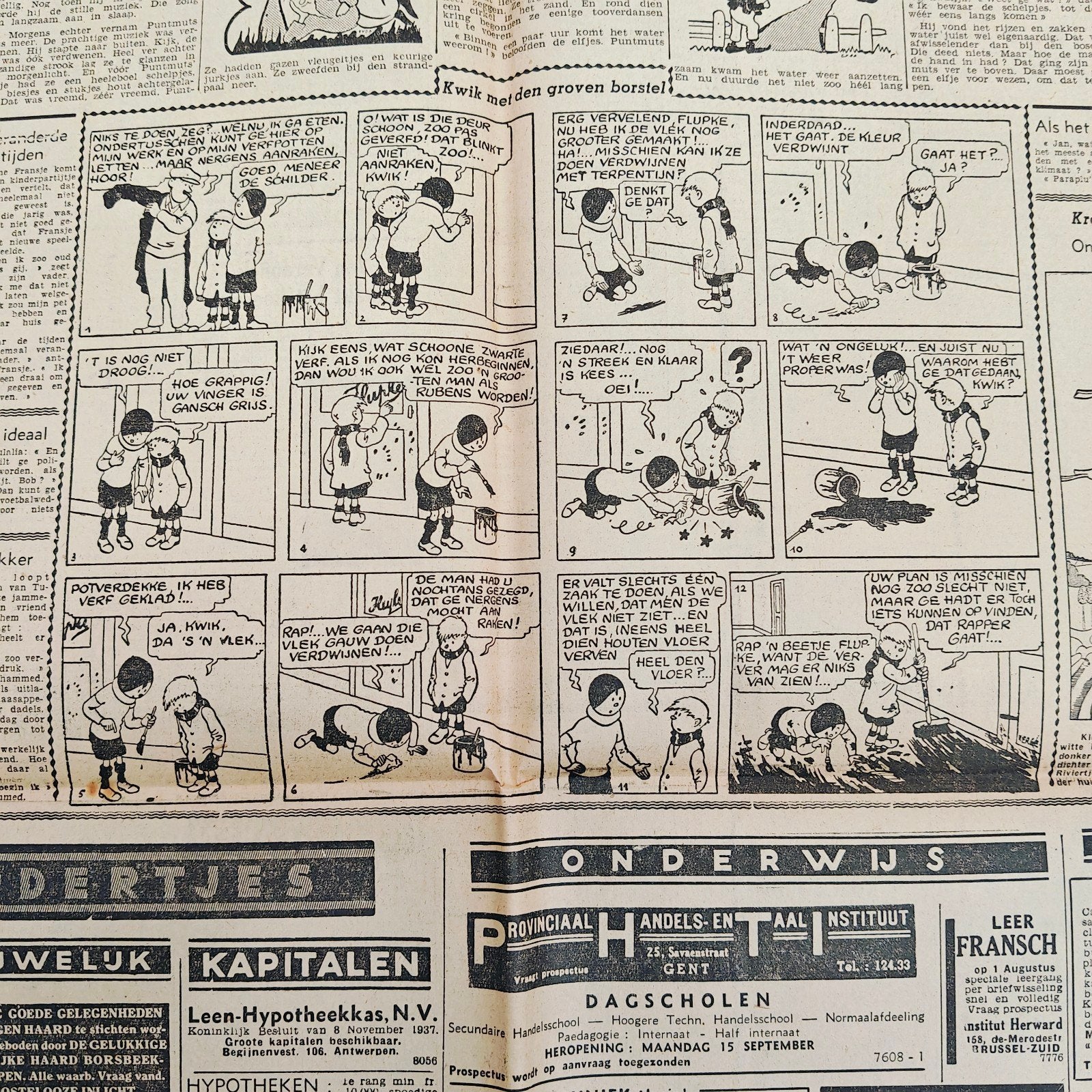 Journal original 1941 Kwik et Flupke par Hergé, Enlèvement ou Envoi