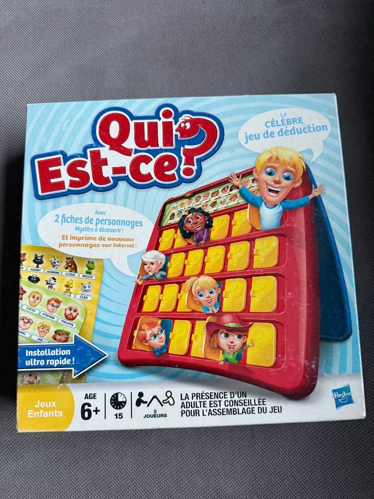 Jeu Qui Est-ce?, 1 ou 2 joueurs, Enlèvement, Utilisé, HASBRO