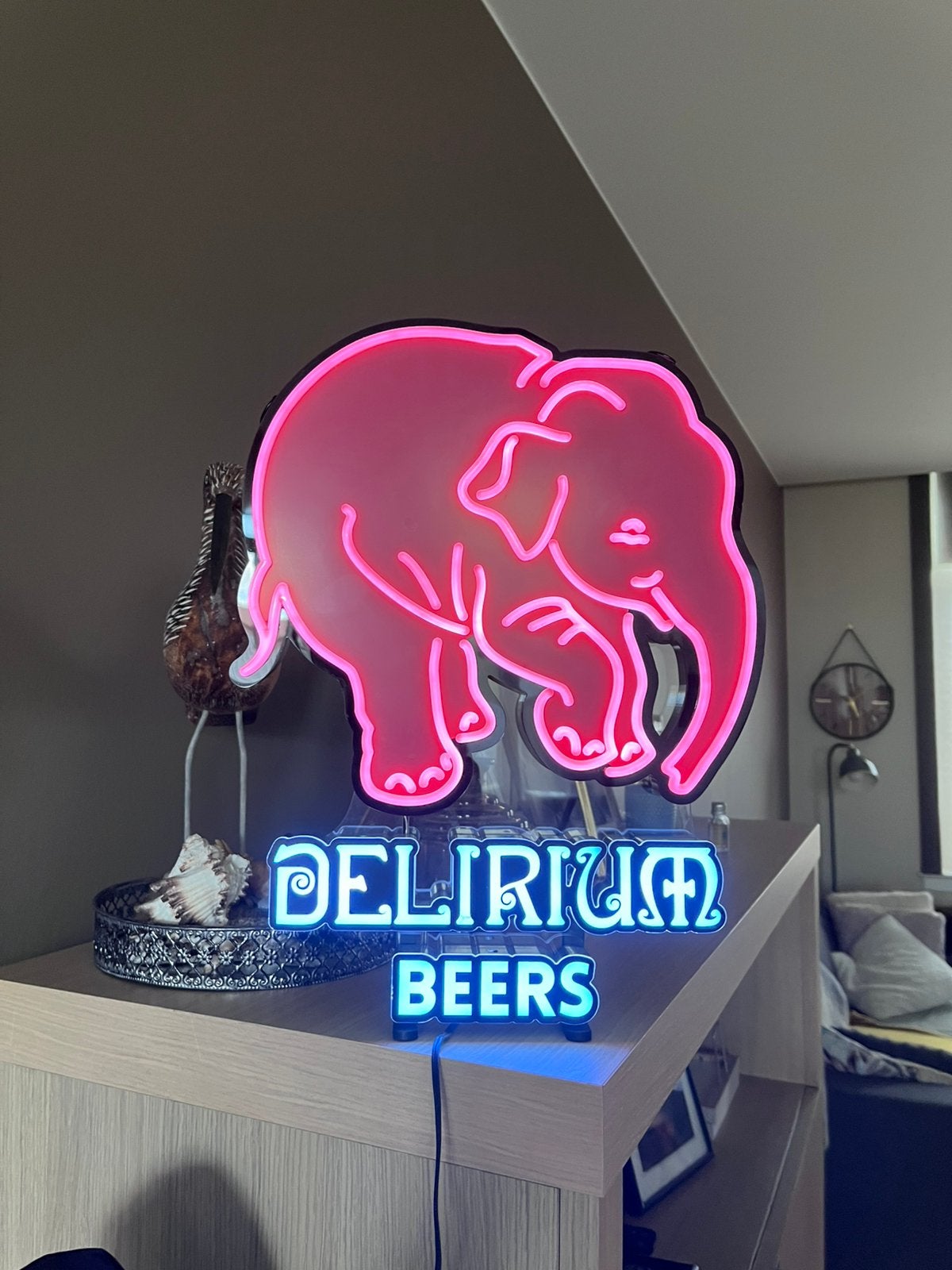 LED LAMP DELERIUM TREMENS, Verzamelen, Biermerken, Ophalen, Zo goed als nieuw, Reclamebord, Plaat of Schild, Overige merken