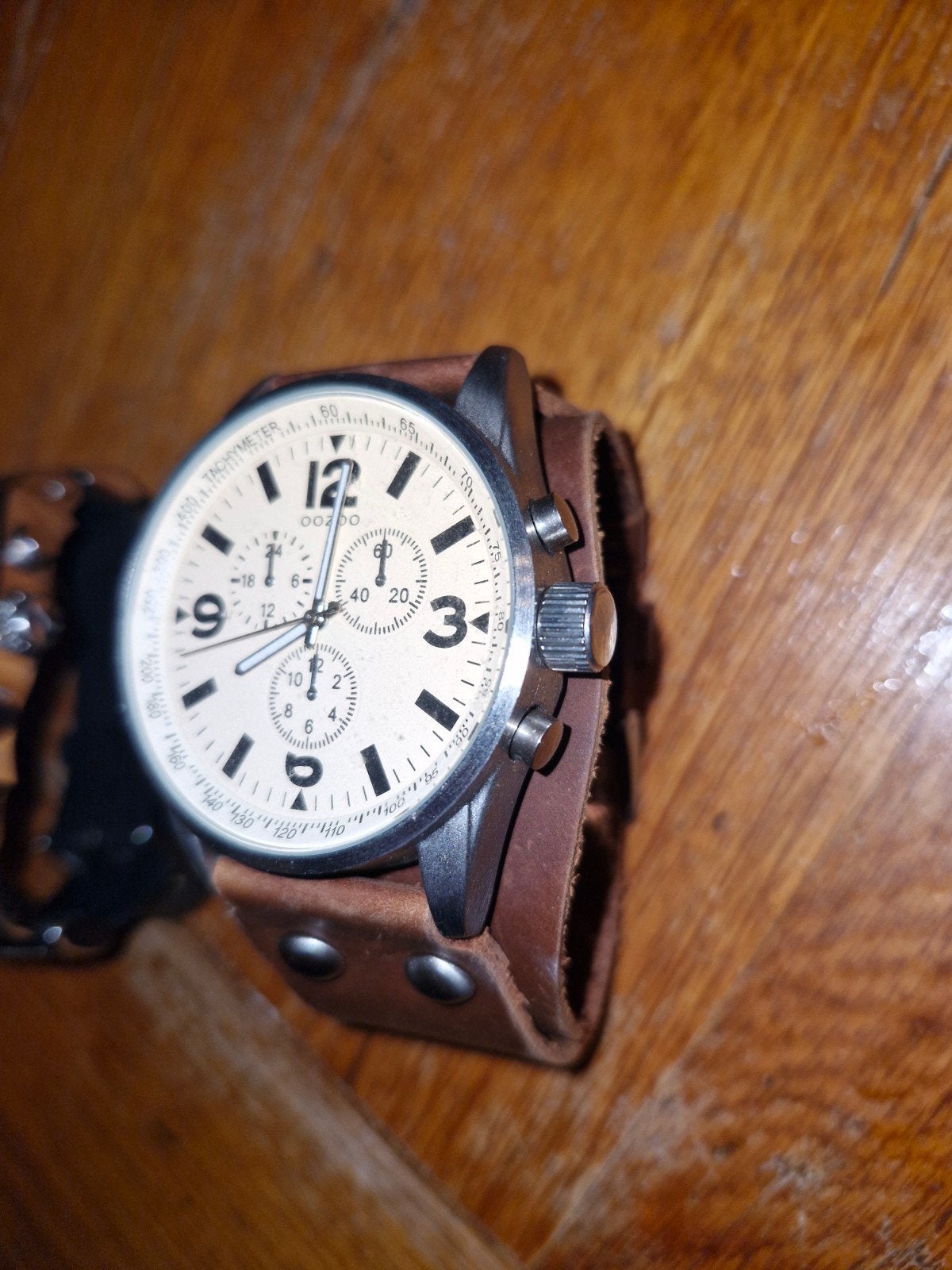 montre oozoo, Leer, Staal, Polshorloge, Zo goed als nieuw
