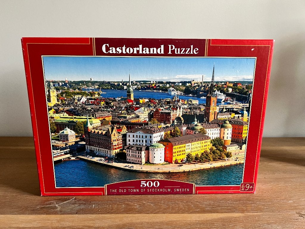 Puzzel Castorland - The old town of stockholm, Sweden, Ophalen of Verzenden, 500 t/m 1500 stukjes, Zo goed als nieuw, Legpuzzel
