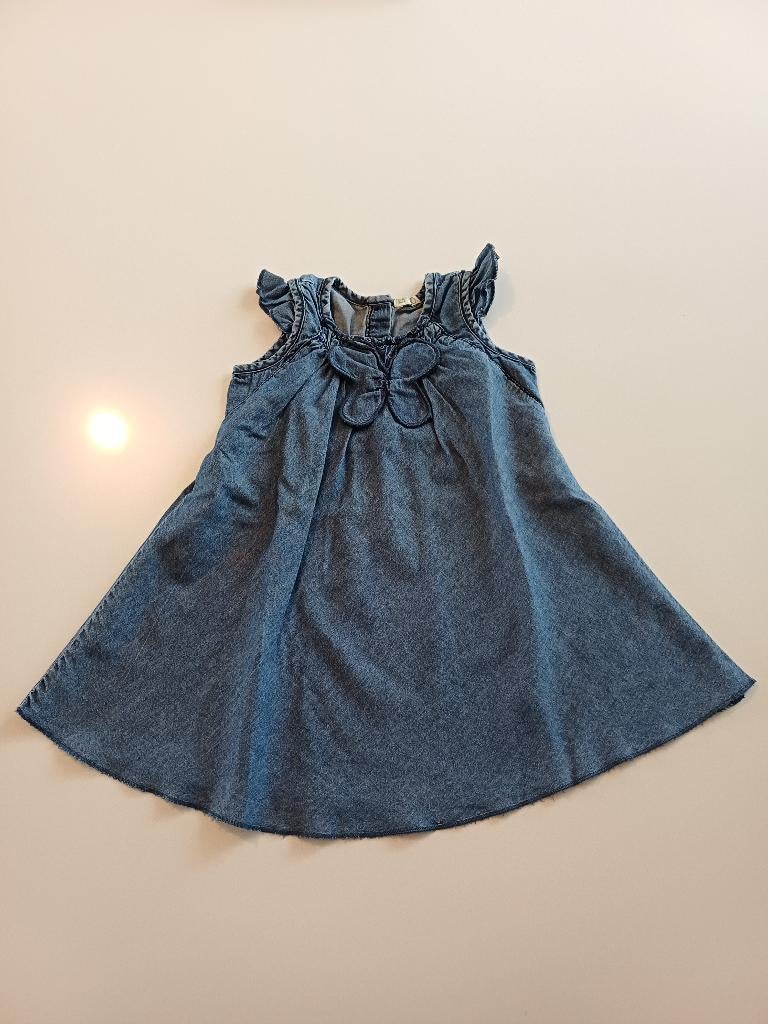 Jeans jurk 'vlinder' maat 80 United Colors of Benetton, Kinderen en Baby's, Babykleding | Maat 80, Gebruikt, Meisje, Jurkje of Rokje