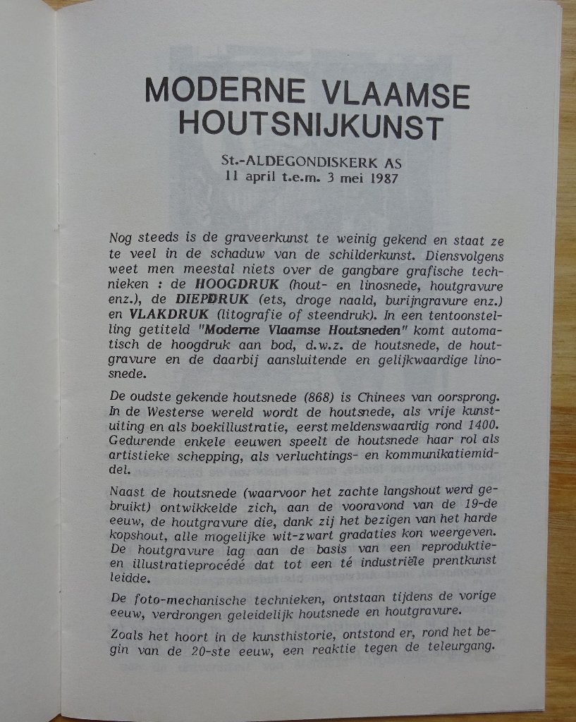 Moderne Vlaamse Houtsnijkunst 1987, As, Jan D'Haese, Boeken, Ophalen of Verzenden, Zo goed als nieuw, Jan d'HAESE