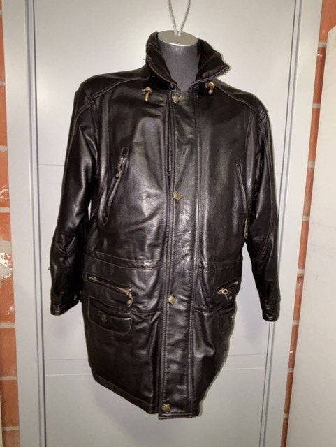 Veste cuir longue homme, Taille 56/58 (XL), VENTIUNO, Brun, Enlèvement