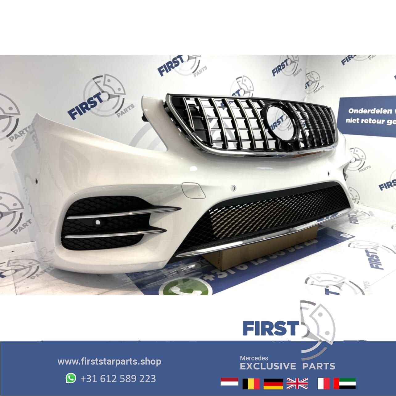 W447 VITO / V KLASSE AMG VOORBUMPER COMPLEET WIT ORIGINEEL 2, Gebruikt, -, Voor, Ophalen of Verzenden