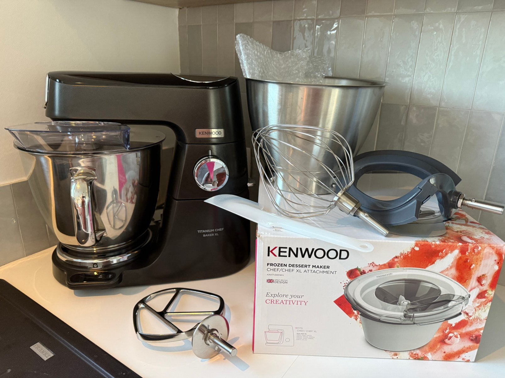 kenwood titanium chef baker xl + ijsmachine, Ophalen, Nieuw
