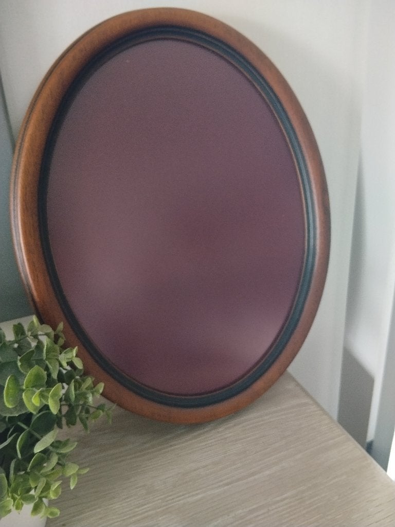 Vintage XXL houten ovalen fotolijst, Ophalen of Verzenden, Zo goed als nieuw, Fotolijst, Met glas
