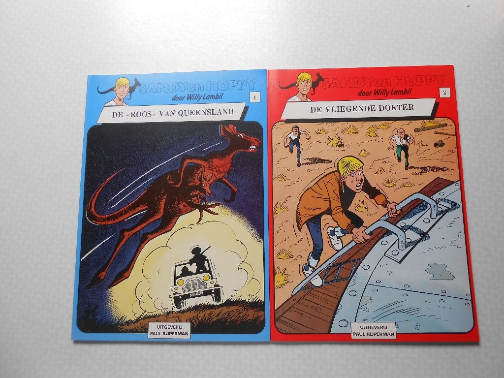 Sandy en Hoppy 1-16 Uitgeverij rijperman 1980 -1981 1 ste dr, Livres, Neuf, Willy Lambil, Enlèvement ou Envoi, Série complète ou Série