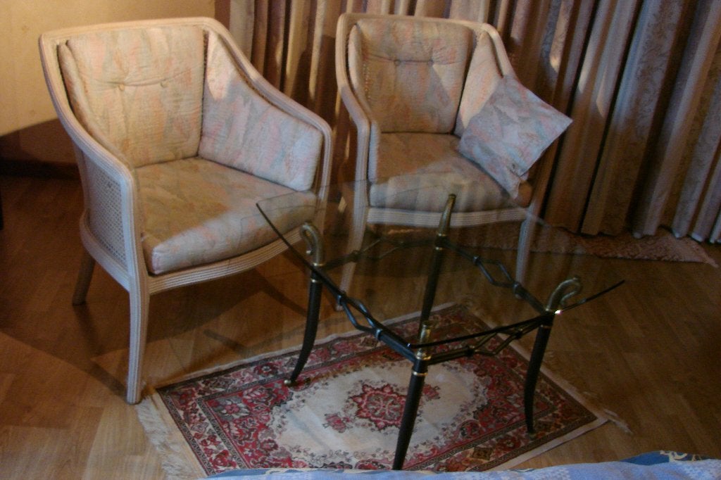 brocante: 2 zeteltjes merk deknuddt en 2 stoelen, Antiek en Kunst, Ophalen