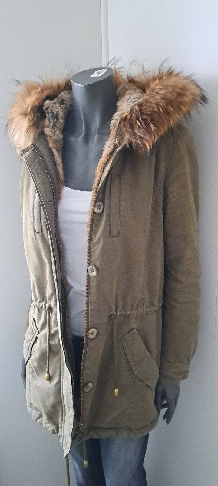 Parka IQ Berlin, Kleding | Dames, Maat 38/40 (M), Ophalen of Verzenden, Groen, Gedragen