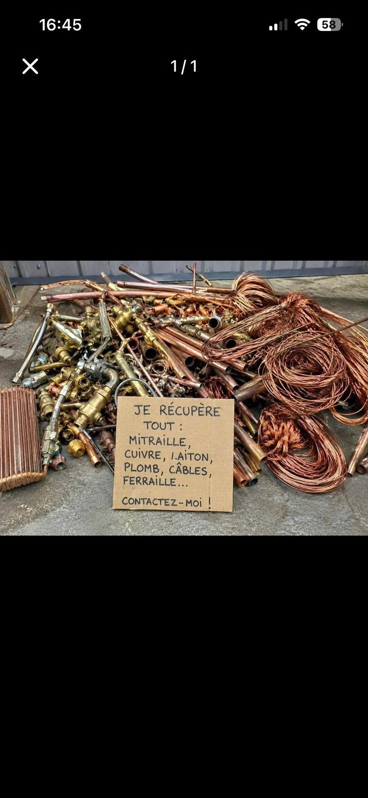 Ferrailleur 0487583826, Enlèvement