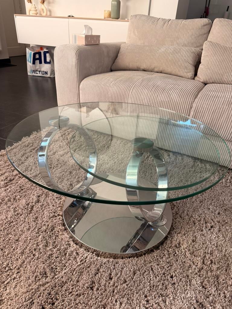 Table basse en verre, Maison & Meubles, Enlèvement, Comme neuf, Verre
