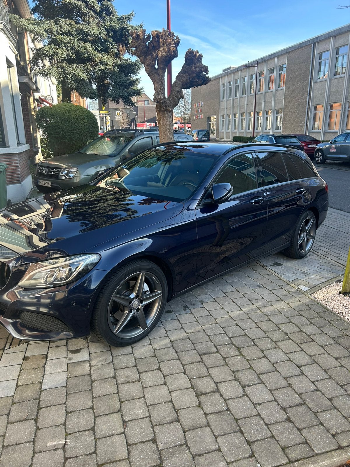 Mercedes c 220 cdi amg line, Auto's, Automaat, Achterwielaandrijving, Blauw, Leder