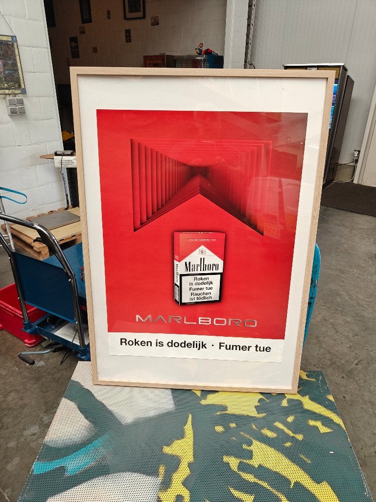 Marlboro originele reclameposter in kader, Verzamelen, Ophalen