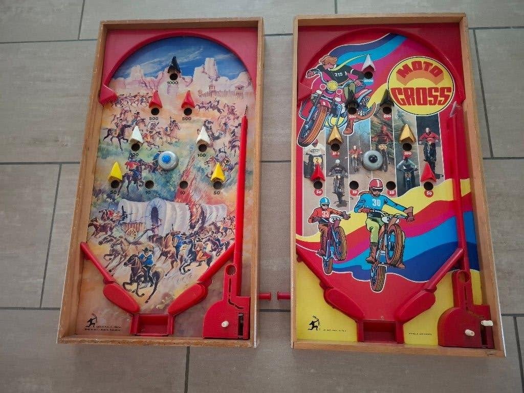 Knikkerspel - flipper met veermechanisme, Hobby en Vrije tijd, Een of twee spelers, Ophalen, Gebruikt
