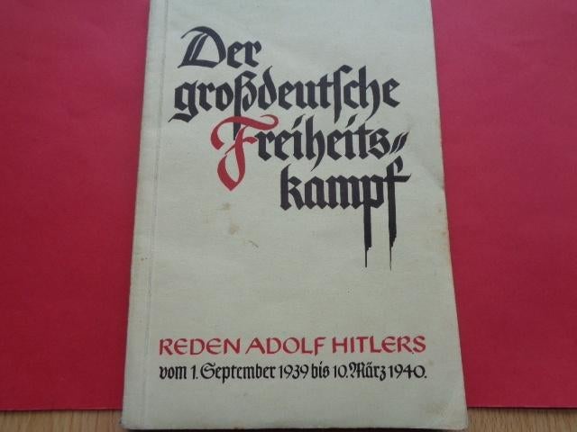 Antiquariaat boek uit 1940 , Reden A. Hitlers, Boeken, Tweede Wereldoorlog, Ophalen of Verzenden, Zo goed als nieuw, Overige onderwerpen
