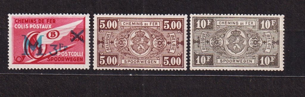 Belgique: timbre chemins de fer 1939-1940 TR210-212 **, Neuf, Non oblitéré, Trains, Envoi