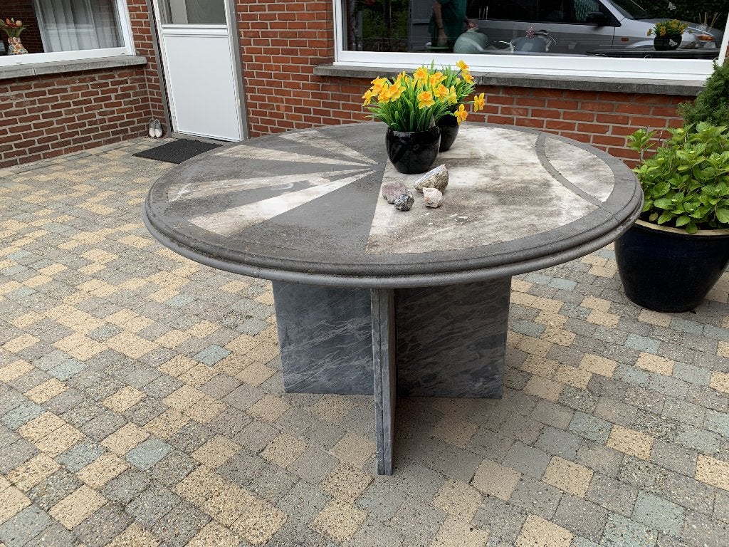 tuintafel natuursteen, Jardin & Terrasse, Tables de jardin, Enlèvement, Utilisé, Rond, Autres matériaux