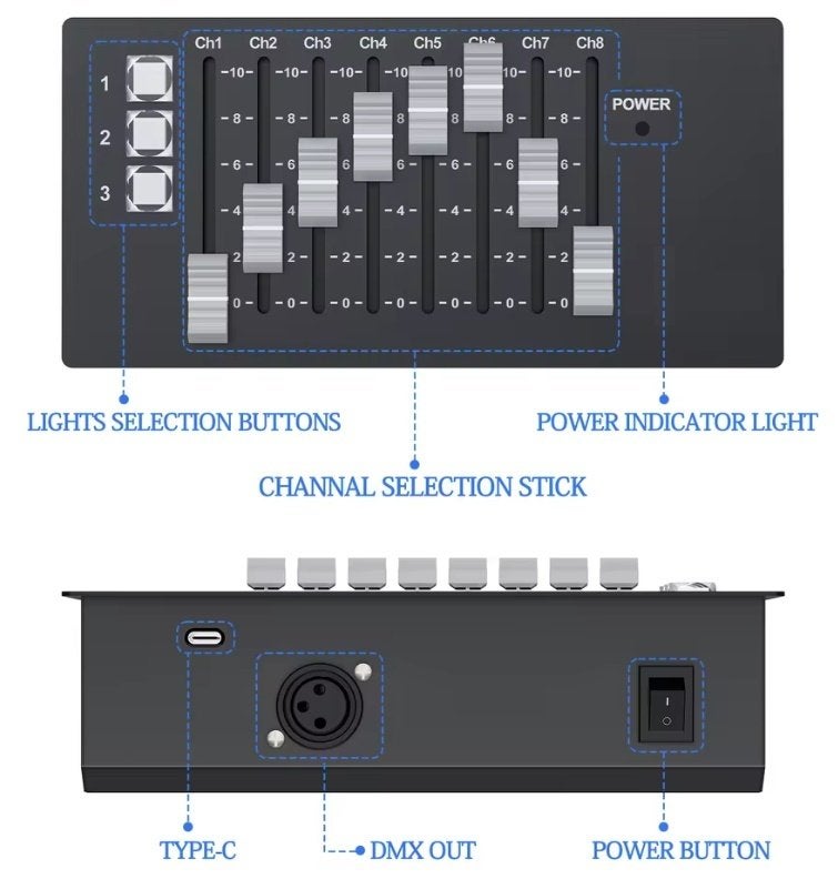 Nouveau contrôleur DMX 24 canaux avec batterie, Enlèvement ou Envoi, Neuf, Lumières, Commande sonore