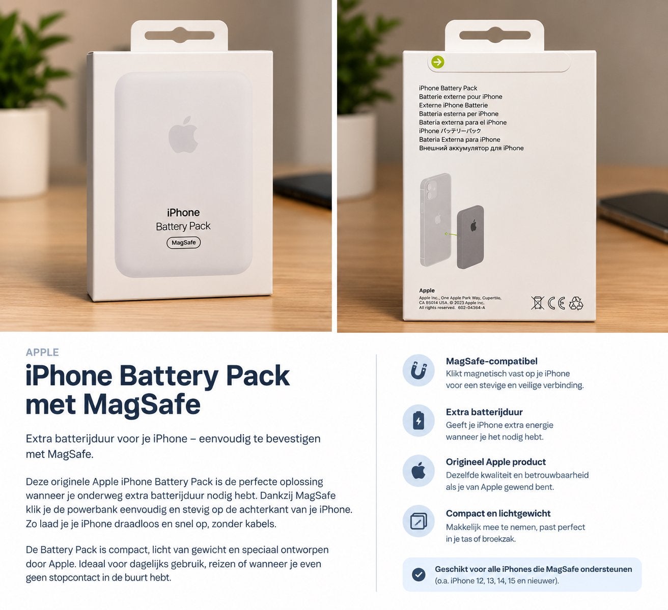 Batterie pour iPhone MagSafe, Envoi, Neuf