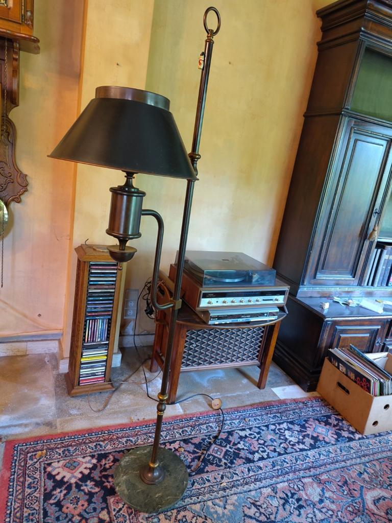 Vintage design vloerlamp marmeren voet en metalen armatuur, Huis en Inrichting, Lampen | Vloerlampen, Ophalen