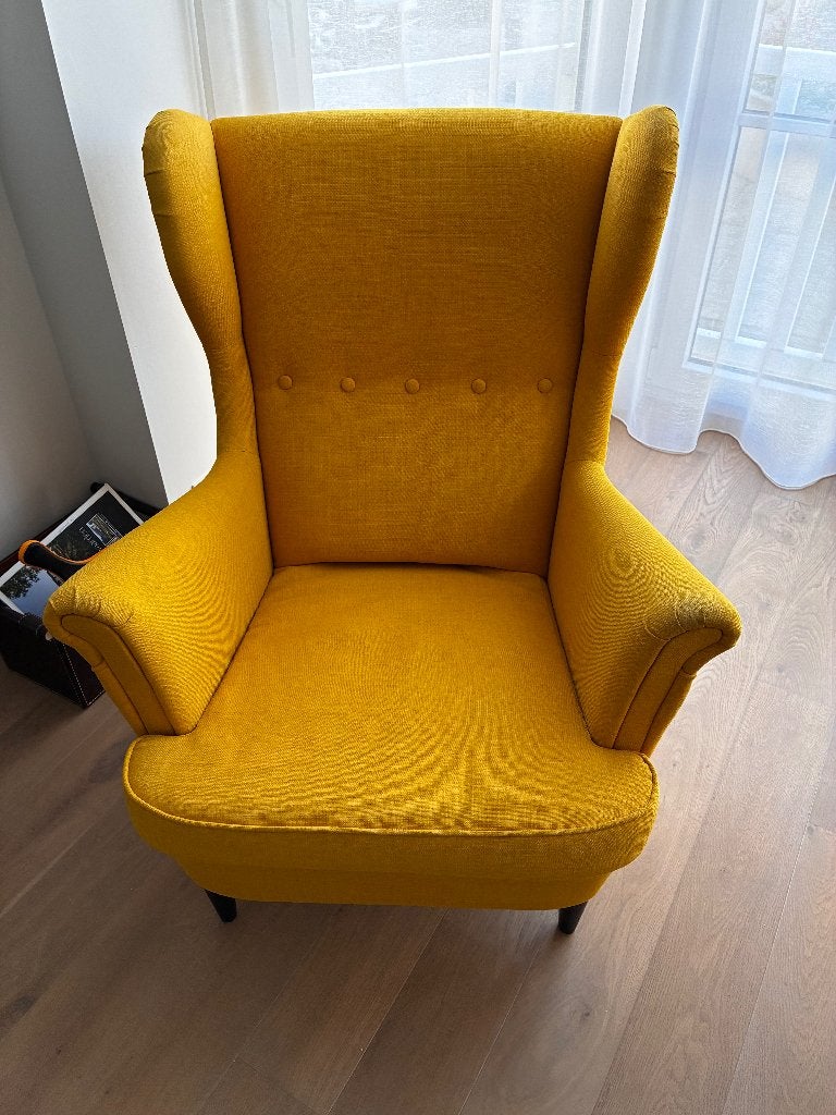 Gele fauteuil Strandmon, Enlèvement, Utilisé