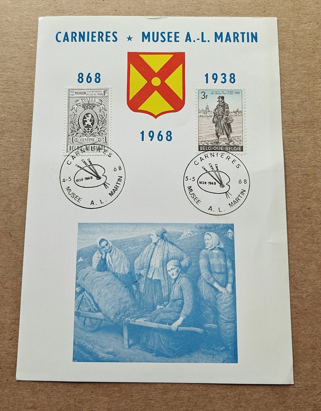 Carte commémorative du Musée A.-L. Martin à Carnières, Enlèvement ou Envoi