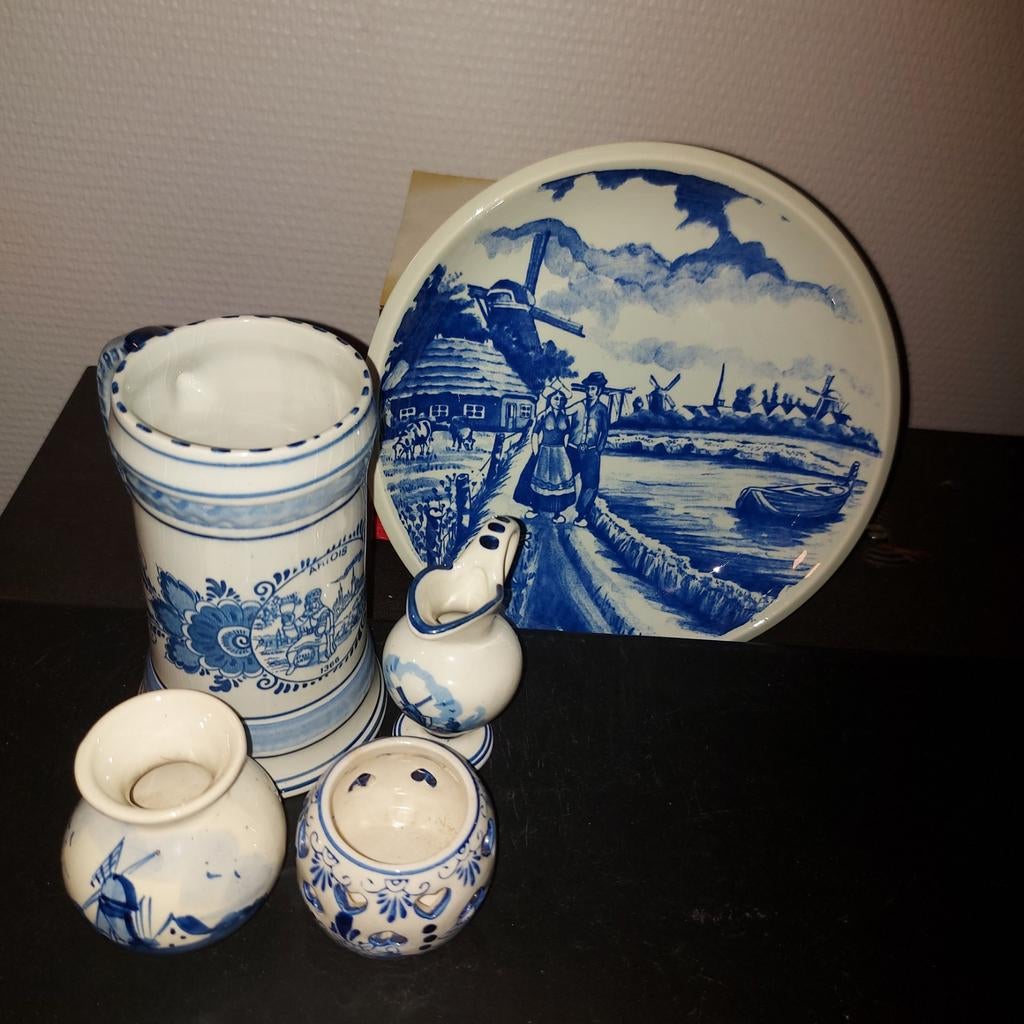 Set Delft 5 stuks, Antiek en Kunst, Ophalen