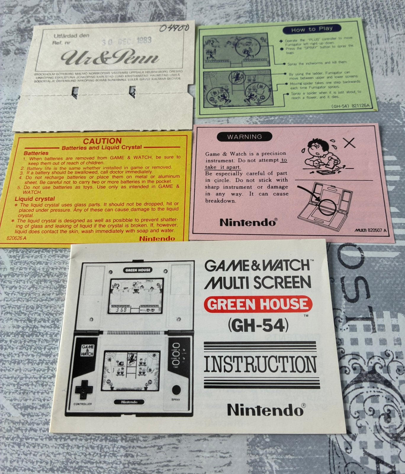 Jeu et montre Nintendo Greenhouse CIB GH-54, 1 joueur, Enlèvement ou Envoi, Utilisé, Plateforme
