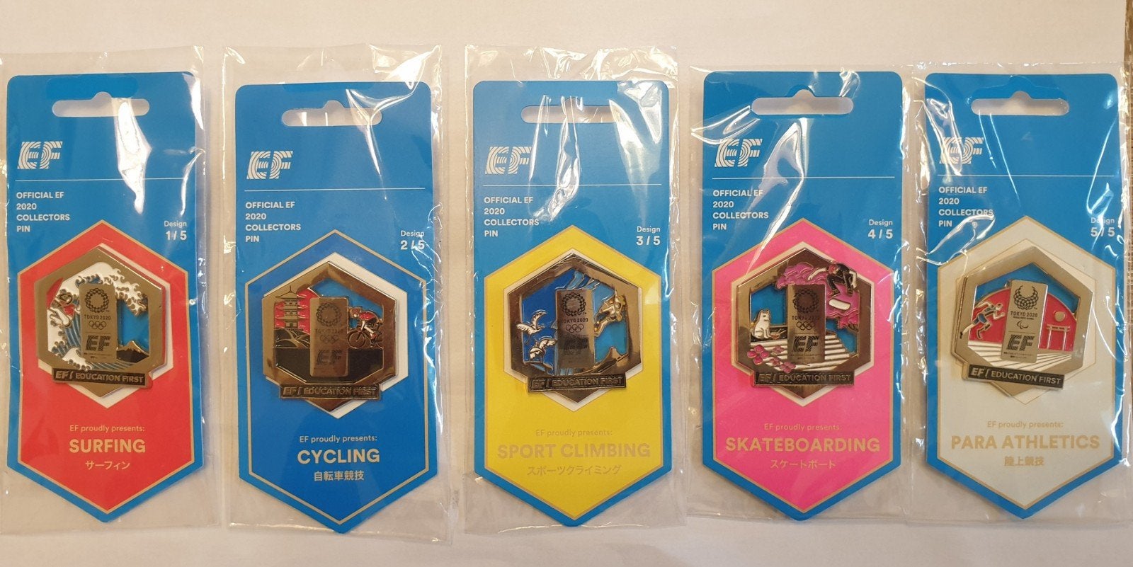2020 Tokyo Olympic games official EF pin complete set, Ophalen of Verzenden