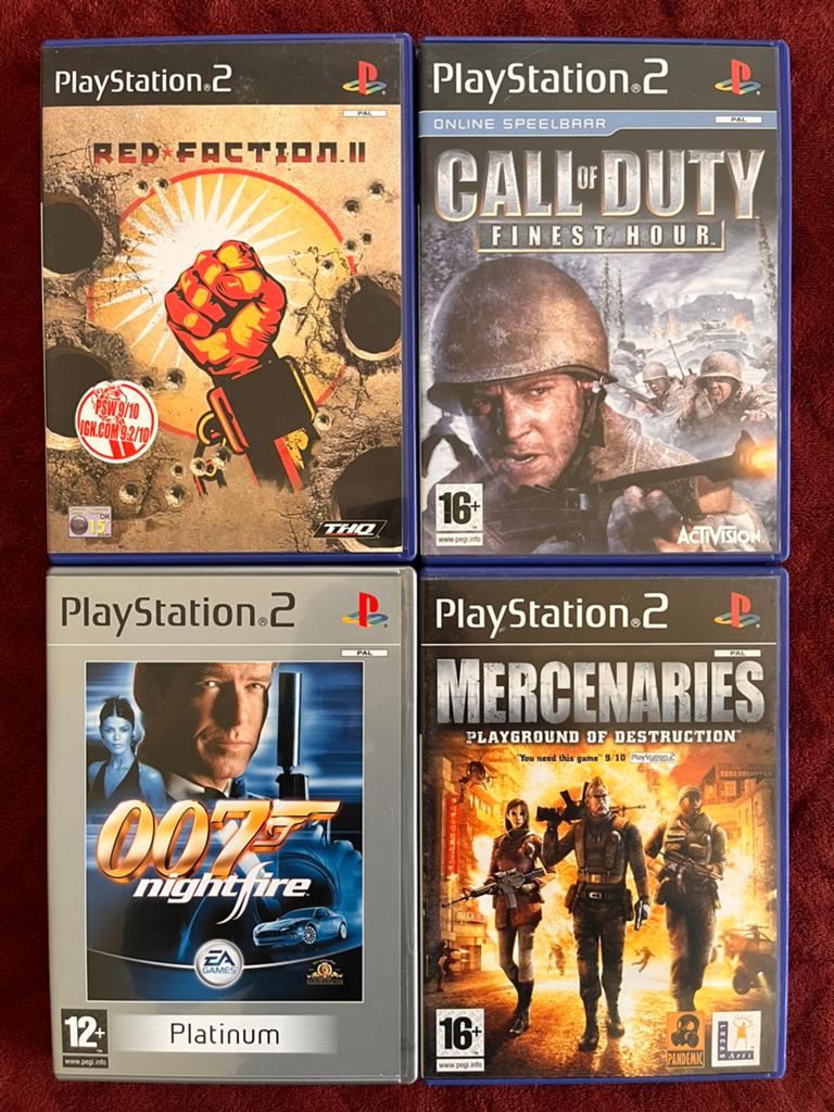 4x PS2 shooter games - CoD, 007, Red Faction, Mercenaries, Games en Spelcomputers, Games | Sony PlayStation 2, Zo goed als nieuw
