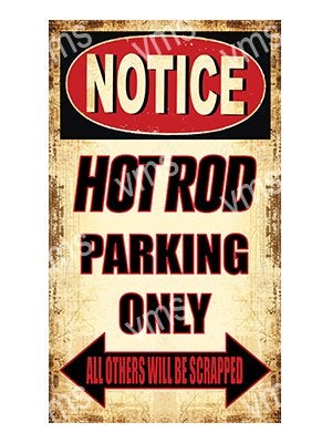 Hot Rod Parking Only zwaar metalen garage decoratie bord, Ophalen of Verzenden, Nieuw, Reclamebord