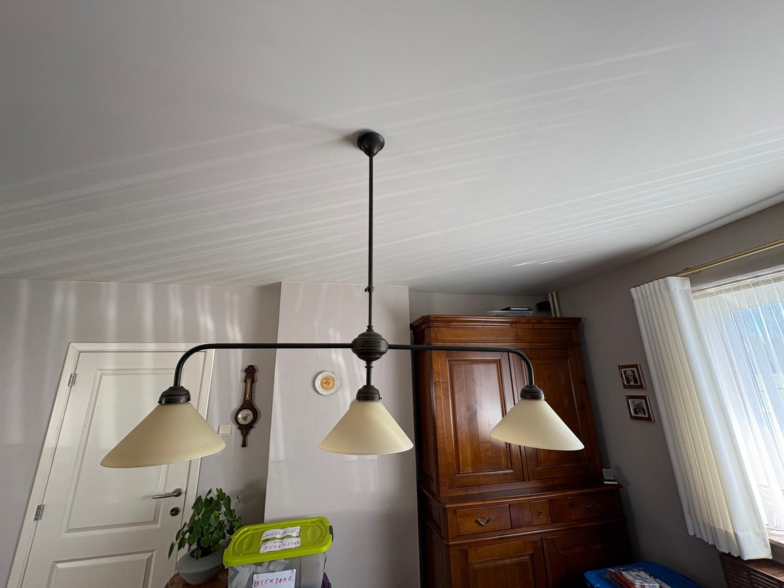 Hanglamp met 3 lampenkappen, Antiek en Kunst, Ophalen