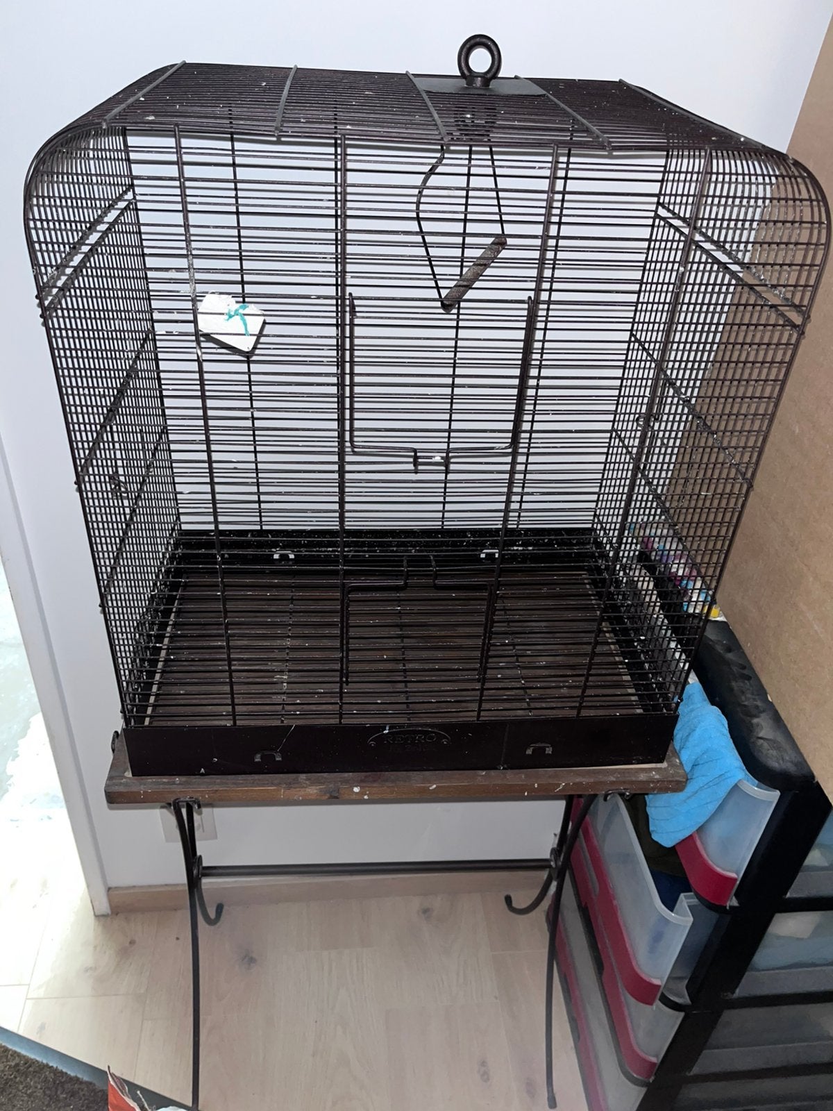 Cage à oiseaux sur support. Retro de Zolux, Animaux & Accessoires, Enlèvement, Utilisé, Bois, Cage à oiseaux