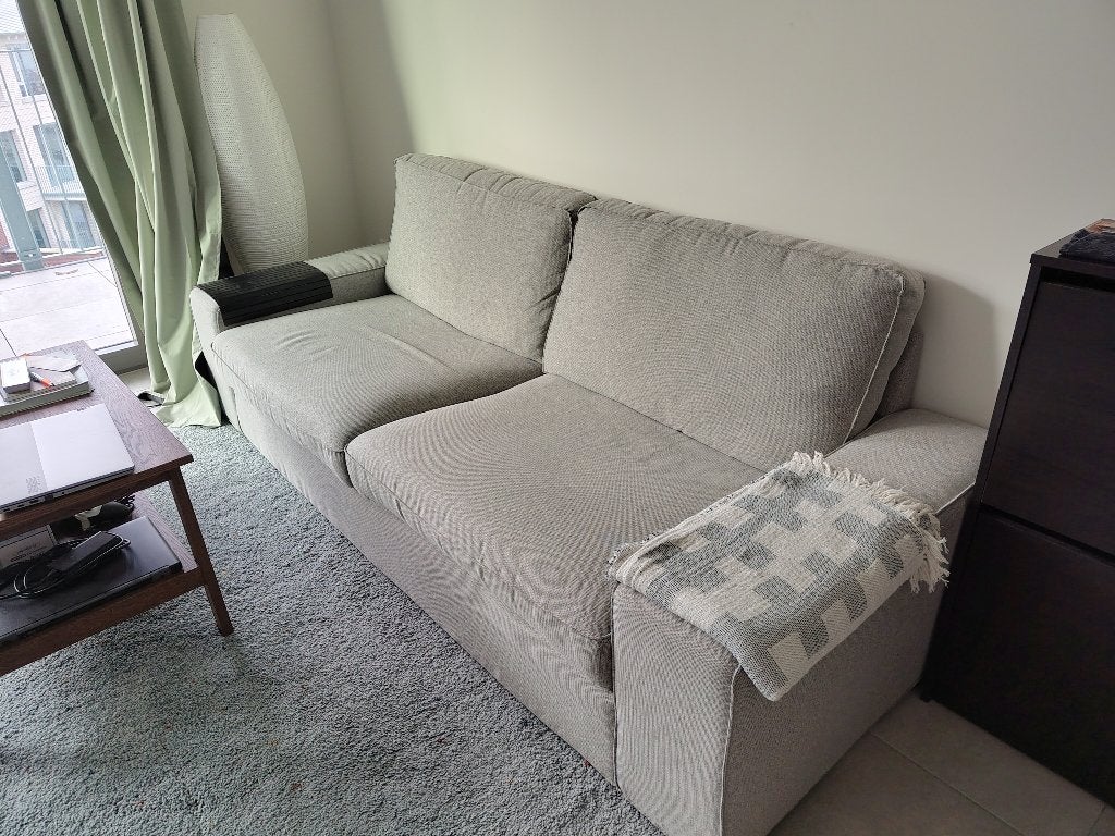 KIVIK Canapé 3 places, Tibbleby beige/gris, Maison & Meubles, Enlèvement, Comme neuf, Trois personnes