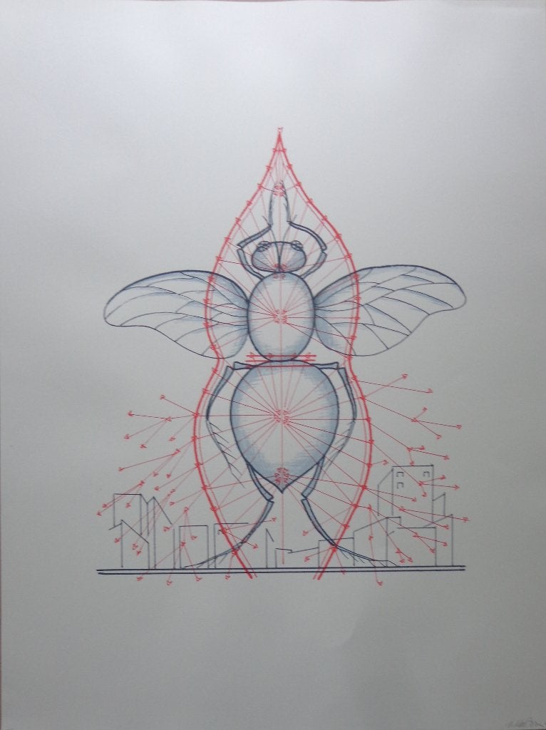 ILYA KABAKOV / UNTITLED / KLEURZEEFDRUK / 80x60cm / SIG, Antiquités & Art, Art | Lithographies & Sérigraphies, Enlèvement ou Envoi